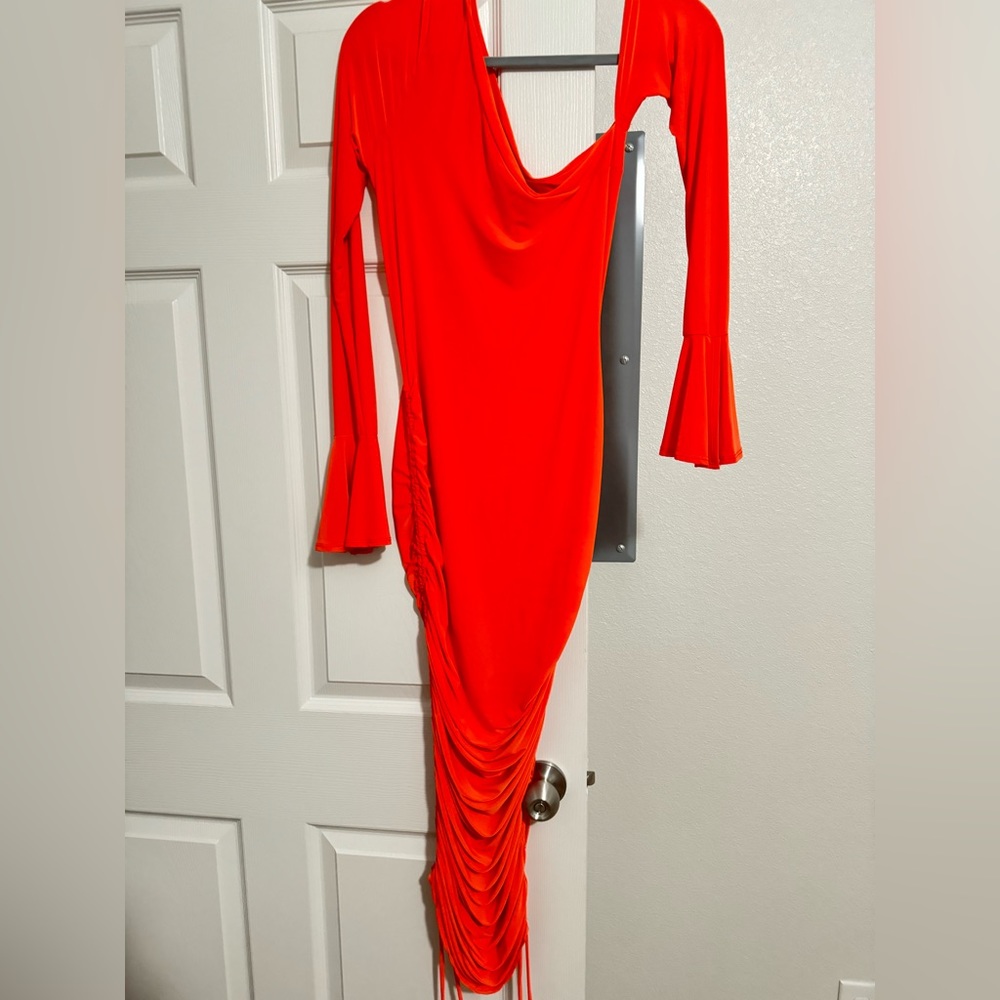 Bright Orange midi dress